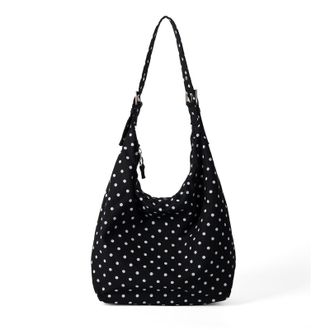 Generic Women Polka Dot Tote Bag Large Versatile Shoulder Bag Commute Handbag (Black)