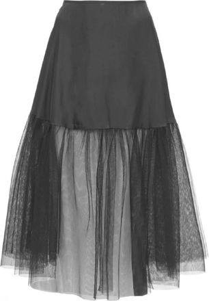 Pinko Tule Rok Matiz Stijl - Dames - Midirokken - Zwart - S - Tule - Rokken