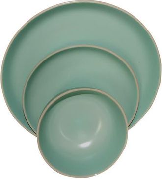 Gibson Home 12 Piece Stoneware Dinnerware Set In Matte Teal in Blue at Nordstrom