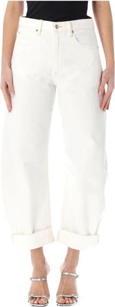 Frame Denim Bubble High-Rise Jeans - Dames - Cropped Jeans - Wit - W30 - Katoen - Jeans