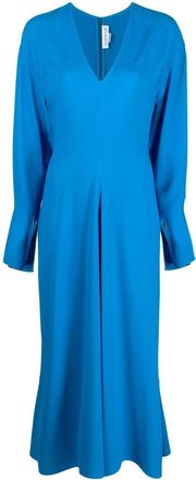 Victoria Beckham cady midi dress - women - Brass/Viscose - 8 - Blue