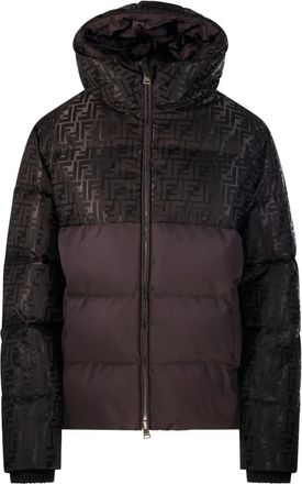 Fendi monogram hooded jacket - Brown