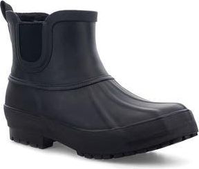 Chooka Waterproof Faux Fur Lined Chelsea Rain Boot in Black at Nordstrom Rack, Size 10