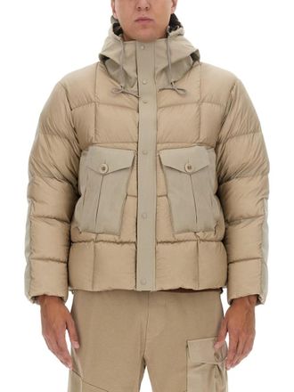 Ten c Grey Quilted Hood Jacket