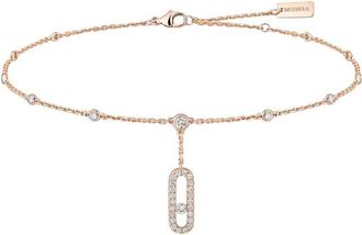 Messika Move Uno 18k Rose Gold Diamond Ankle Bracelet