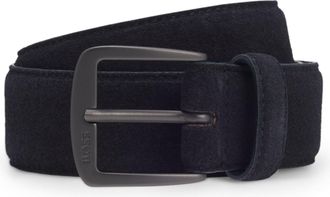 HUGO BOSS Lederg&uuml;rtel BOSS Syhr-Sd-St_Sz35, Herren, Gr. 11,5, dunkelblau 401, Leder, unifarben, G&uuml;rtel Lederg&uuml;rtel