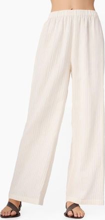 Cami NYC Lima Metallic Stripe Wide Leg Cotton Pants in Ceramic at Nordstrom, Size Xx-Small