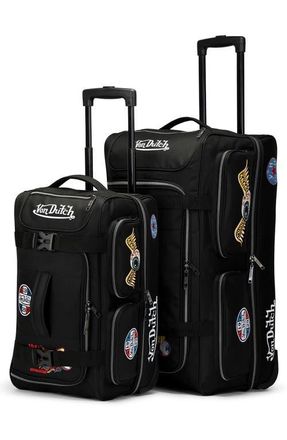 Von Dutch Signature Patch Rolling Duffel 2-Piece Set in Black at Nordstrom, Size Medium