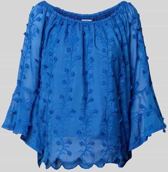 Apricot Blusenshirt mit Zierbesatz in Marine, Gr&ouml;&szlig;e S