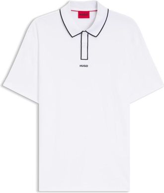HUGO BOSS Cotton-jersey polo shirt with contrast edges