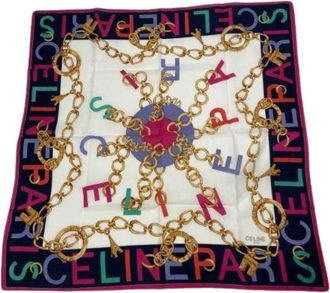 Celine Pre-owned Zijden Sjaal - Dames - Vintage Accessoires - Veelkleurig - ONE Size - Vintage