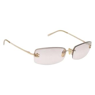 Chanel Pre-owned Accessories, female, Yellow, Size: ONE SIZE Pre-owned Vintage Sunglasses