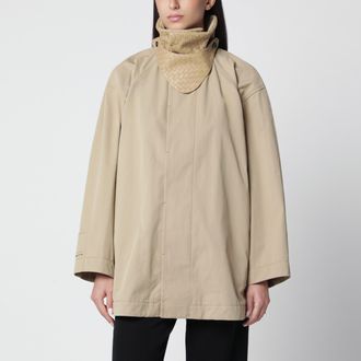 Bottega Veneta Trench corto color sahara in cotone