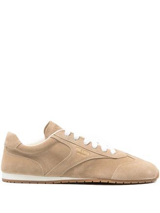 Prada suede lace-up sneakers - Neutrals
