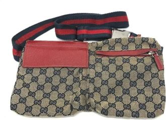 Gucci Pre-owned Canvas gucci-bags - Heren - Vintage Heuptassen - Blauw - ONE Size - Vintage