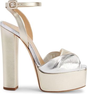 Giuseppe Zanotti 100mm Betty Double platform sandals - women - Patent Leather/Leather/Leather/Leather - 39.5 - Silver