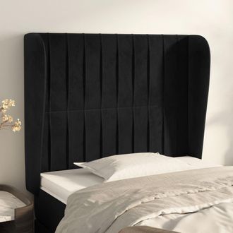 vidaXL Cabecero Con Orejas De Terciopelo Negro 93x23x118/128 Cm Vidaxl