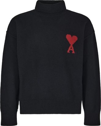 Ami Vilten Sweaters - Heren - Coltruien - Zwart - S - Truien & Vesten