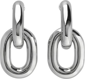 Paco Rabanne Xl Link Hoops Earring - Silver - Brass