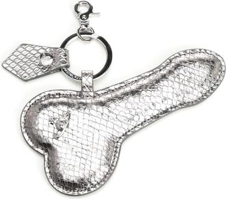 Vivienne Westwood Accessoires, unisex, Grijs, ONE Size, Leer, Leren Sleutelhanger
