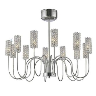 Netlighting Martina Pendant 12 Light G4 Chrome Crystal NOT LED CFL Compatible in Grey