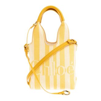 Chlo&eacute; Handbags, female, Yellow, Size: ONE SIZE Stripy Mini Tote Bag