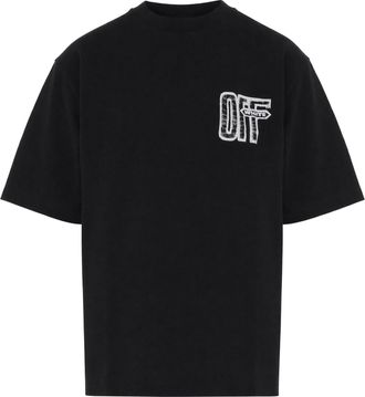 Off-white Black Cotton Printed Oversized T-Shirt