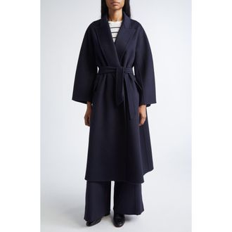 Max Mara Cesto Virgin Wool Longline Coat in Ultramarine at Nordstrom, Size 10