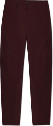 Emporio Armani Broeken, Heren, Rood, 2Xl, Polyester, Loose-Fit Pleated Broeken