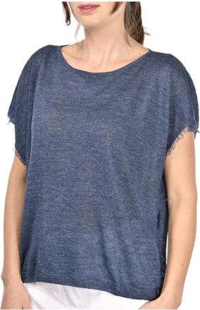 Gran Sasso Poncho-stijl T-shirt met details - Dames - T-shirts - Blauw - M - Tops