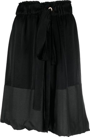 Lanvin 2006 panelled gathered skirt - women - Silk/Triacetate/Polyester - 38 - Black
