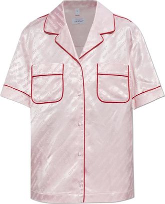 Off-white Monogram Shirt - Dames - Overhemden - Roze - M - Satijn - Overhemden