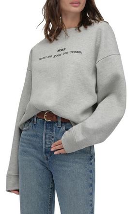 Favorite Daughter x Nobody Wants This Ice Cream Cotton Blend Sweatshirt in Heather Grey at Nordstrom, Size X-Small