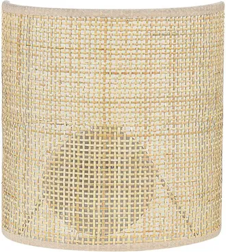 Beliani L&aacute;mpara De Pared De Rat&aacute;n Natural 22 Cm Mesa Luz Sala De Estar Dormitorio Cario
