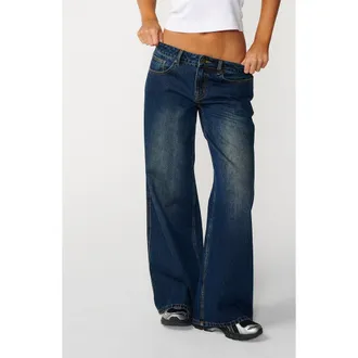 Rip Curl Archive Low Rise Baggy Wide Leg Jeans in Dusty Blue at Nordstrom, Size 30
