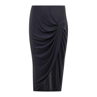 Stella McCartney Rok met wikkeleffect en satijn - Dames - Midirokken - Zwart - M - Satijn - Rokken
