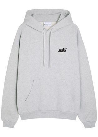 Mki Miyuki Zoku Stamp Logo-print Hooded Cotton-blend Sweatshirt - Grey - Xxl