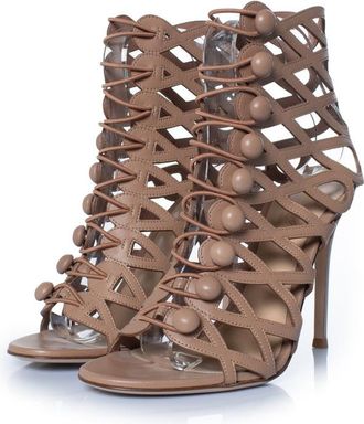 Gianvito Rossi Pre-owned Womens caged heels - Brown Leather - Size 38.5 EU/IT