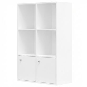 Vasagle Librer&iacute;a de 3 niveles con 2 compartimentos de color blanco nube