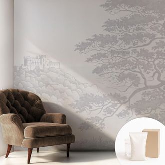 Tulup Carta Da Parati In Vlies Decorativa Per Pareti - Con Motivi Moderni - Con Colori Intensi - Per Ufficio Paesaggio Del Castello 250x250 Cm