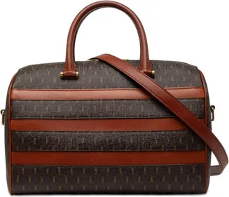 Saint Laurent Pre-owned Saint Laurent Le Monogramme Coated Canvas and Leather Striped Boston Bag Ladies BO86IEP5YD1ONUD6