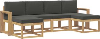 vidaXL Conjunto De Sof&aacute;s De Exterior 6 Uds. Blanco Y Antracita Vidaxl