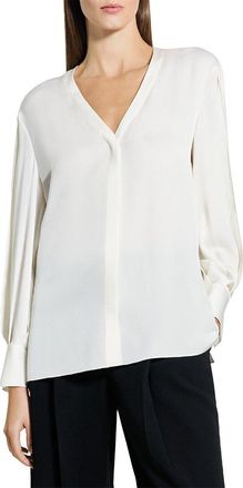 Theory Volume Sleeve Silk Blouse