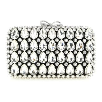 Self Portrait Clutches, female, Black, Size: ONE SIZE Satin Crystal Clutch Bag