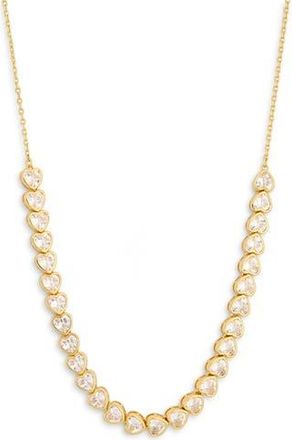 Kate Spade New York cubic zirconia tennis necklace in Clear/Gold at Nordstrom Rack