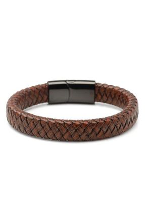 Cufflinks Inc. Braided Leather Bracelet in Red at Nordstrom