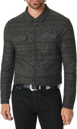 John Varvatos Glover Textured Snap-Up Western Shirt in Dk Charcoal at Nordstrom, Size Xx-Large