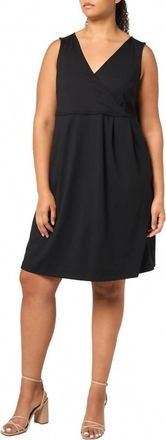 Eddie Bauer Womens Aster Crossover Faux Wrap Dress With Pockets - Plus In Black