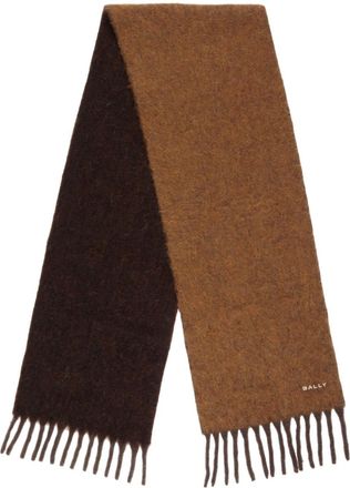 Bally logo-embroidered scarf - women - Alpaca/Polyamide/Wool or fine animal hair/Mohair - One Size - Brown