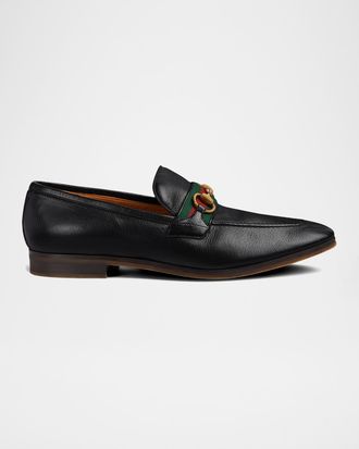 Gucci Men & apos;s Paride Web Stripe Bit Loafers